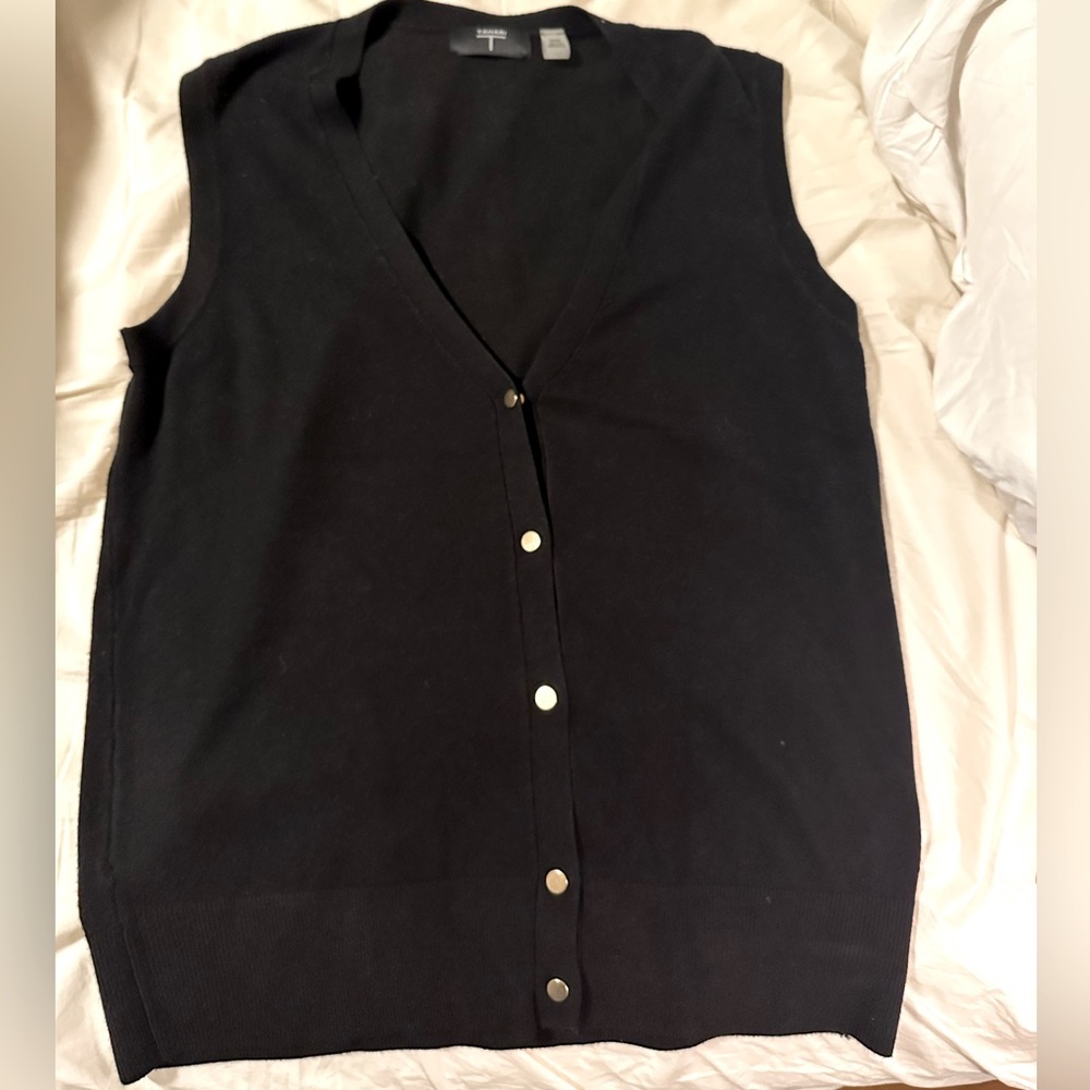 Black size medium Tahari tank top button up sweater